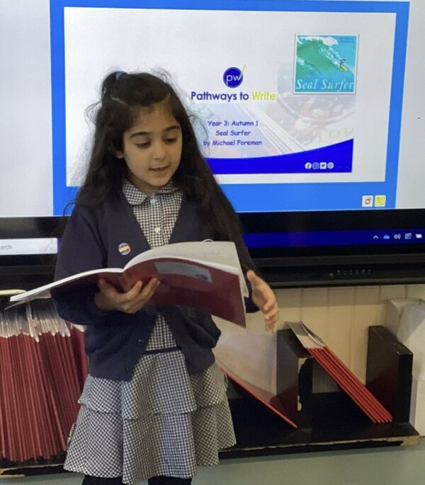 A Y3 child using her oracy skills.